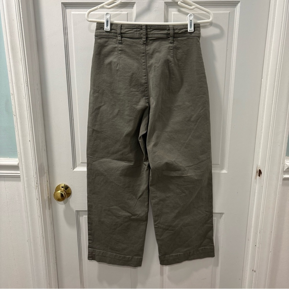 Marine Layer Women’s Bridget Crop Pant Size 4, Dusty Olive Style 14650 Wide Leg - Picture 3 of 5